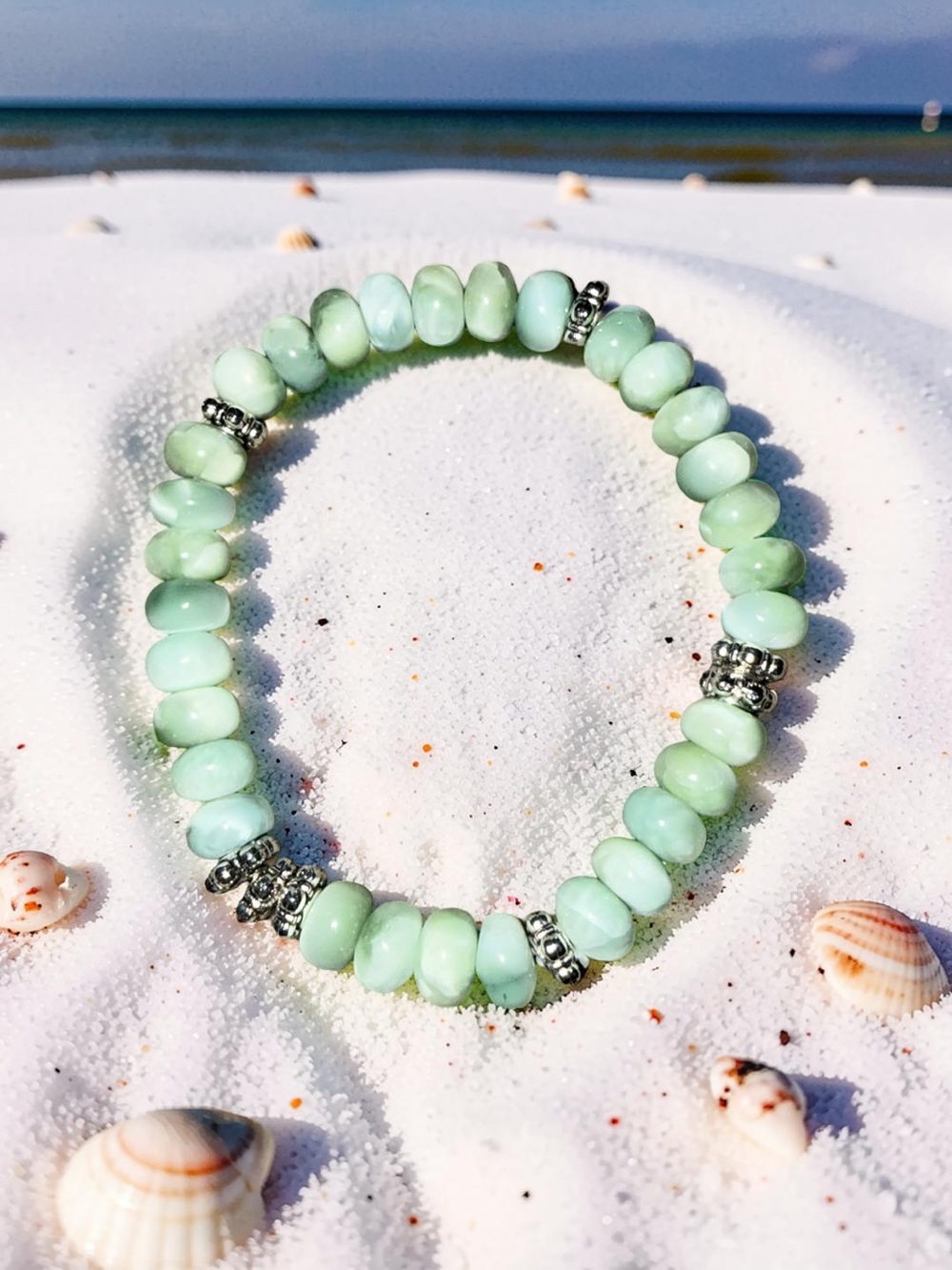 🆕 8x5 Green Moonstone bracelet 💚